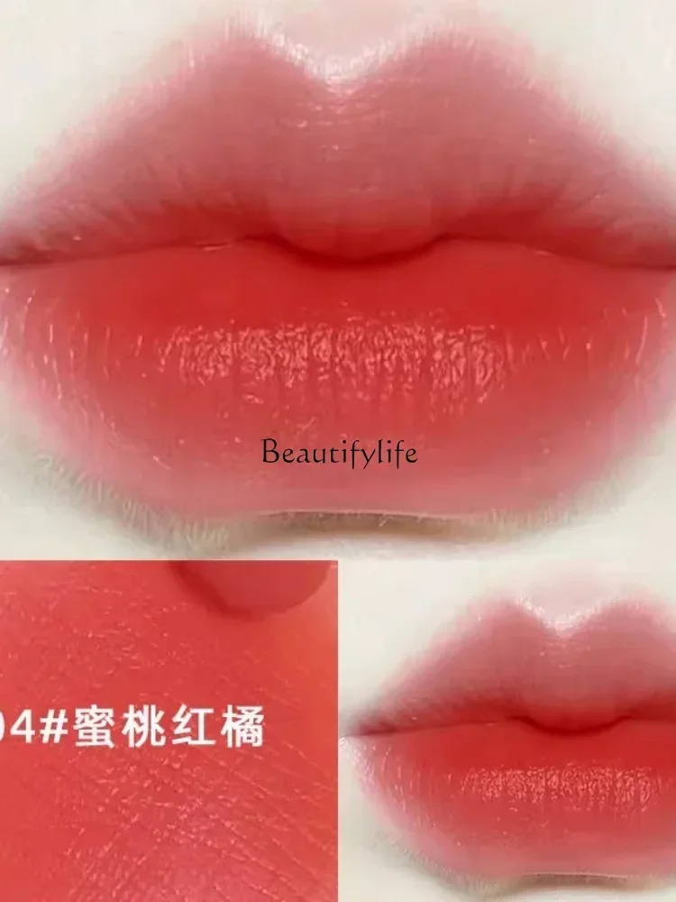 White Peach Lipstick Moisturizing Non-Fading No Stain on Cup Waterproof Matte Finish Plain Nude Lip