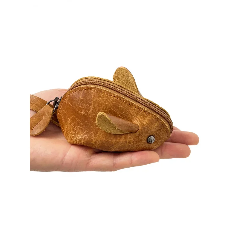 Mouse Cute Cow Leather Women's and Men's Card Bag Coin Purse Creative Credit Card Holder Wallet for Men and Women ID Card Pocket