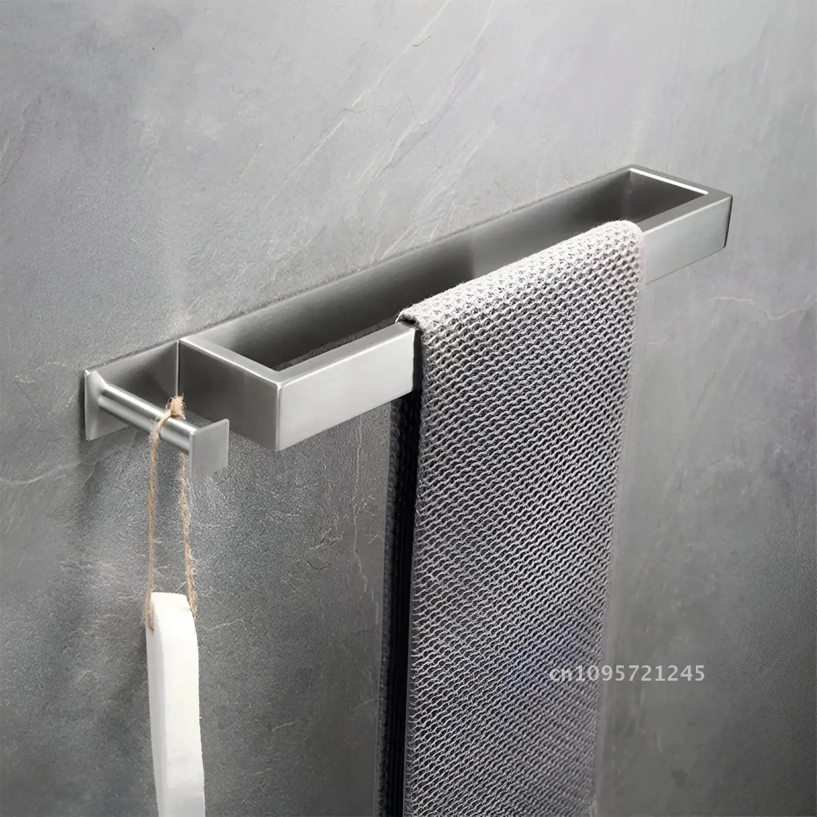 Towel rack，304 Stainless Steel Bathroom Towel Rack Bar Bathroom Towel Rack， Hardware Single Punchless
