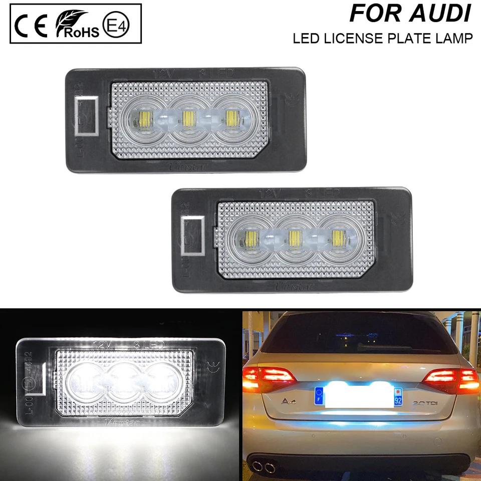 Lámpara LED de matrícula Canbus integrada, sin Error, 2 piezas, segunda generación, para Audi A4, B8, A3, A6, C7, Q3, Q5, TT - AliExprs 34