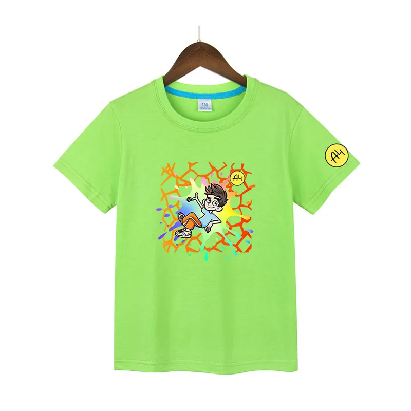 

Merch A4 Boy Girl T-Shirts Cartoon Lamba Влад Бумага Family Clothing Set Summer Short Sleeves 100% Cotton Kids T-Shirts Tops