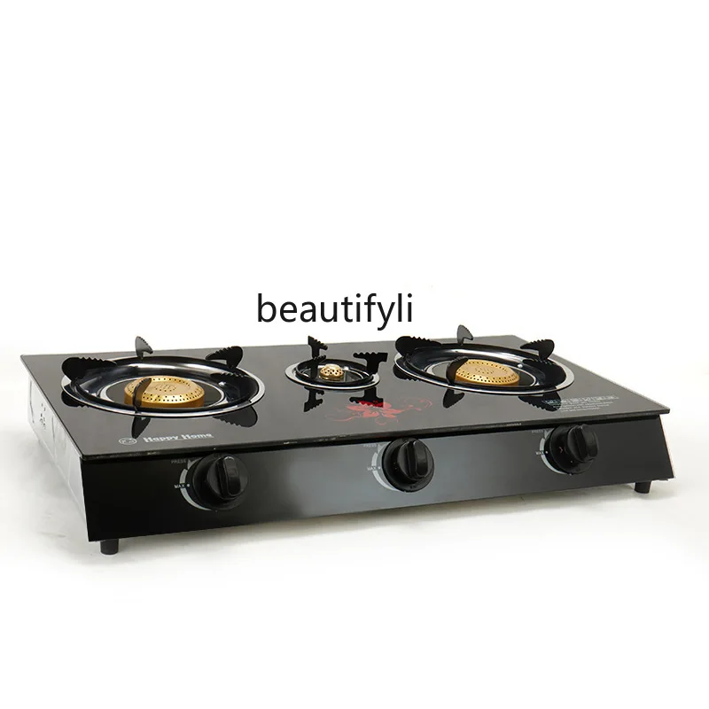 Fornello a gas da tavolo a tre occhi, fornello a gas