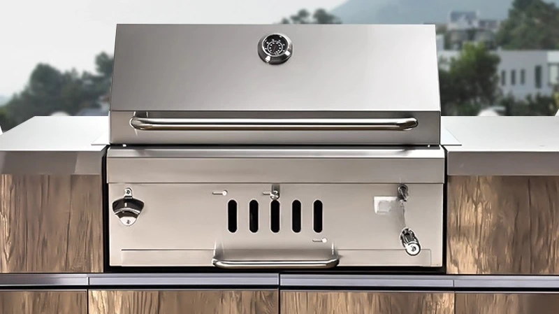 

Built-in barbecue outdoor charcoal barbecue table home villa courtyard