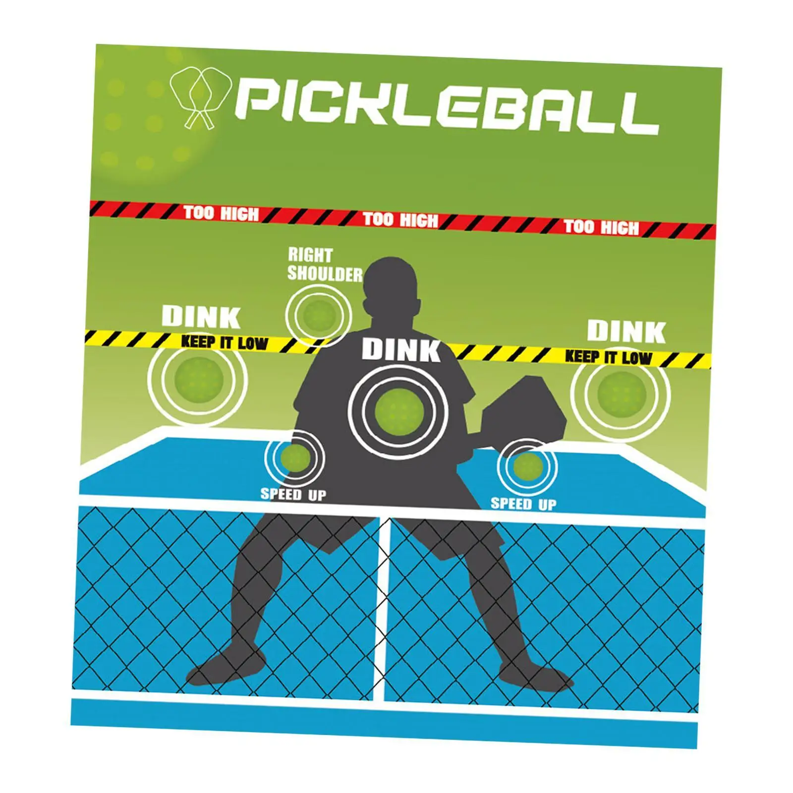 

Pickleball Dink Pad Equipment Wall Practice Rebounder Aid Pickleball Practice Pad for Gym Walls Indoor Outdoor Court Exercise