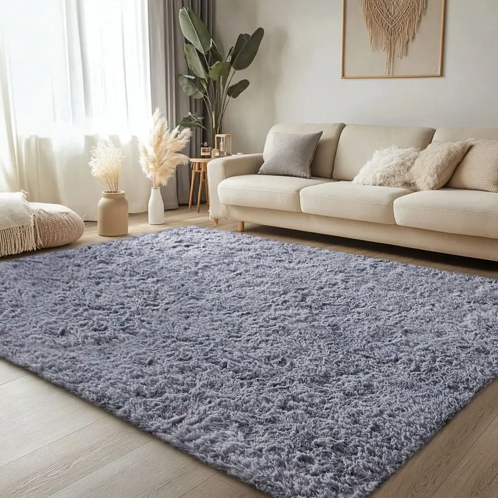 

Ковер для гостиной и спальни, серый мягкий пушистый ковер с длинным ворсом для общежития, квартиры или дома, современный уютный ковер для дома.