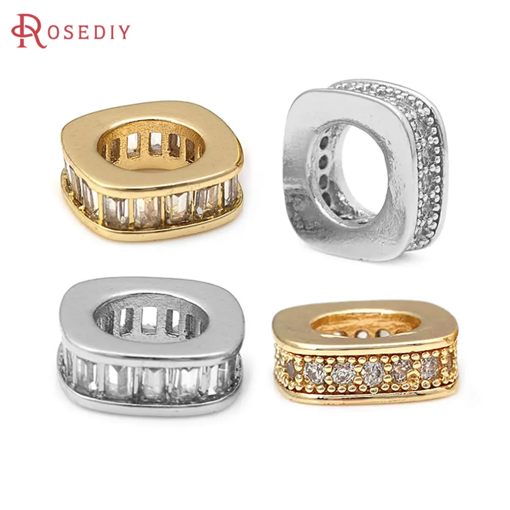 Brass and Zircon Square Hexagon Shape Spacer Beads Bracelets Beads Diy Jewelry Accessories Making Rosediy Official Website