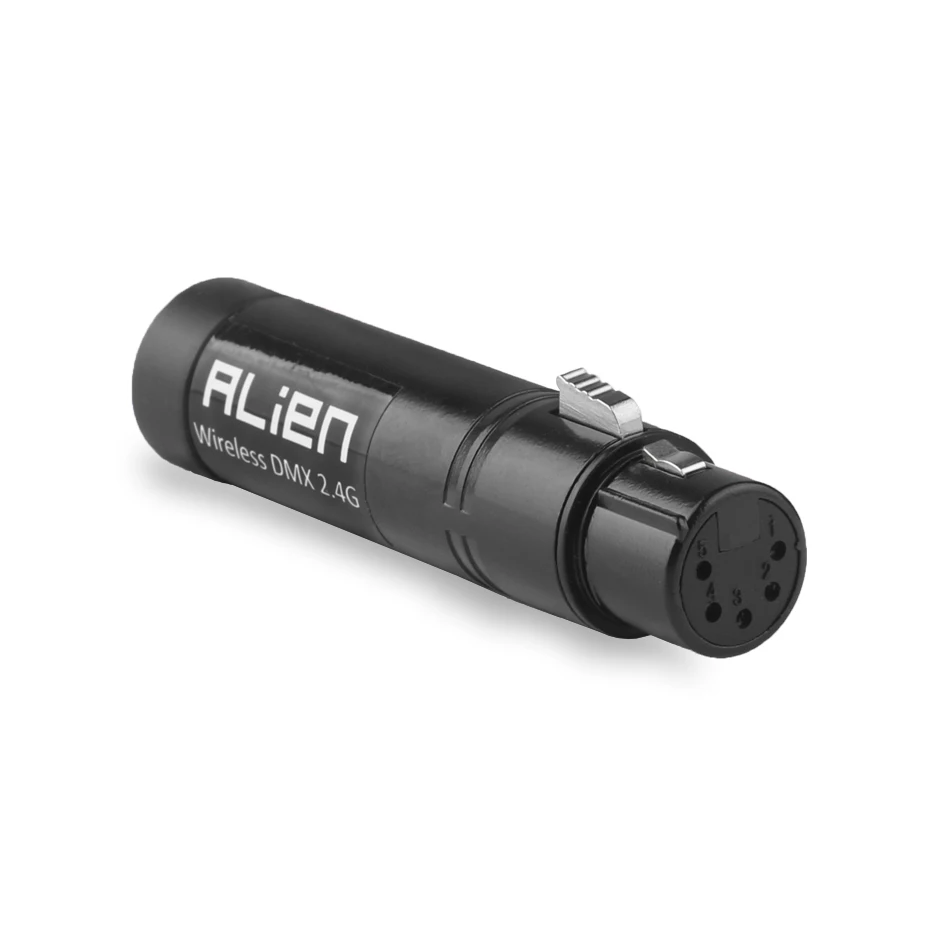 Imagem -02 - Alien-dmx Transmissor sem Fio para Disco dj Stage Dmx 512 Dfi Controlador Par Movendo Cabeça Laser Luz Receptor Xlr Pinos Din 2.4g Ism