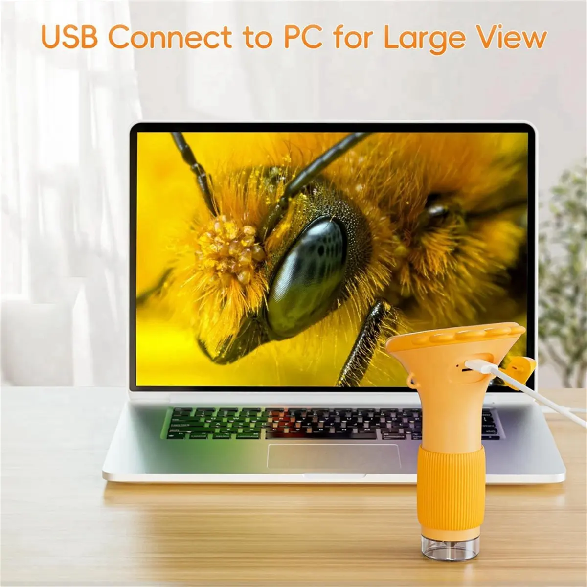 A45I Kids Microscope, 1000X Handheld Digital Microscope HD Portable Mini USB Microscope Camera Compatible with PC