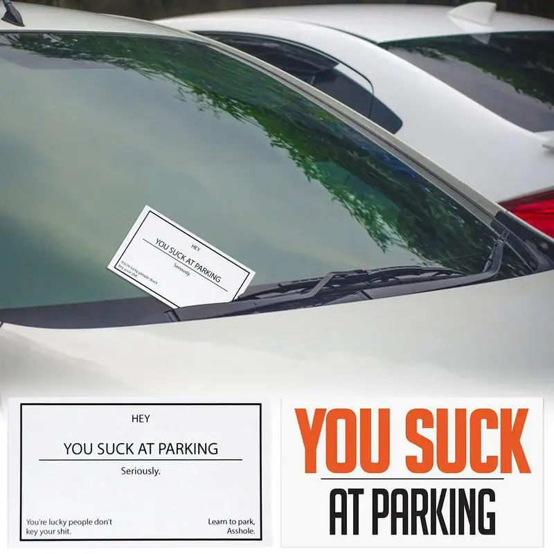 You Suck At Parking Tickets Funny Parking Violation Cards Bad Parking Business Cards Learn To Park Cards Funny Prank Cards For