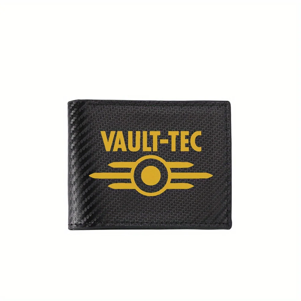 Vault-Tec logo symbol atomic retro design Men's Wallets Simple Business Modern Stylish Printing Design Gifts For Father Boyfrien