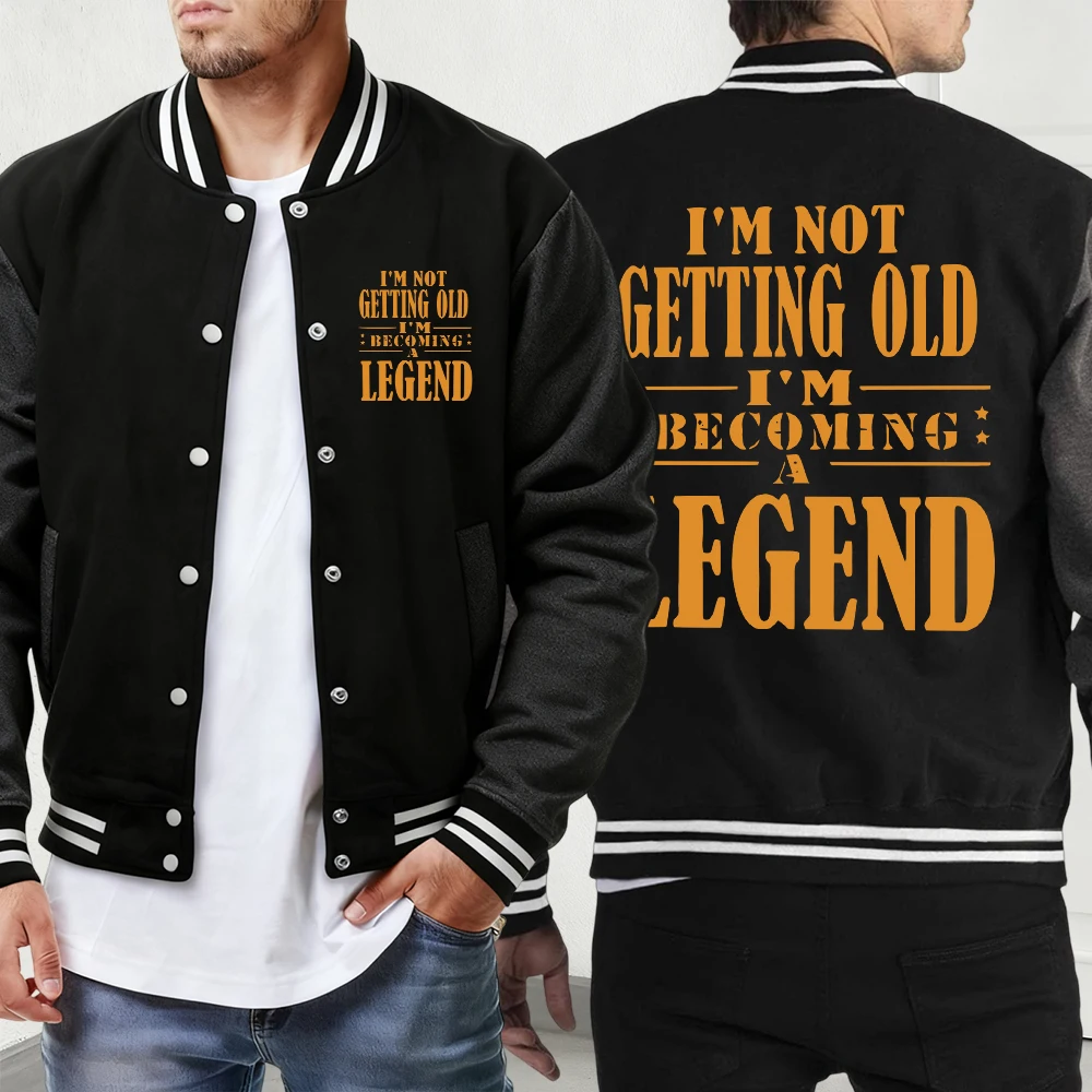 

Happy Camper Mountain Pattern Mens Fashion Jackets Sport Button Baseball Jersey Oversized Retro Veste Street Autumn Menswear