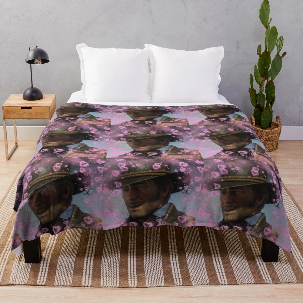 

Arthur Morgan Hearts Throw Blanket decorative for winter Heavy Blankets