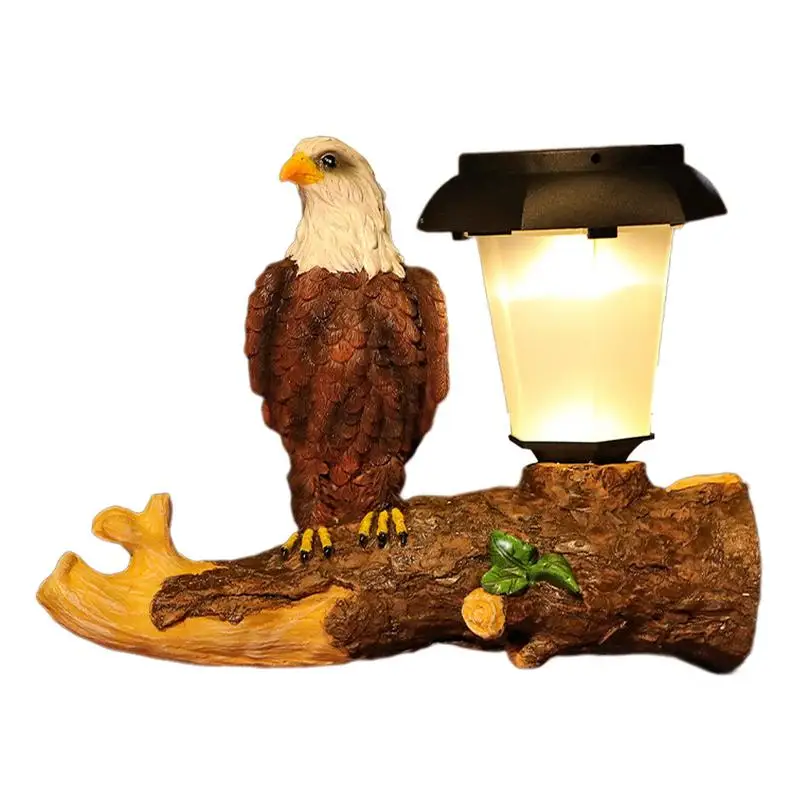 

Solar Garden Statue Eagle Wall Decor Resin Statue Realistic Solar Powered Garden Light Automatic Lighting Eagle Solar Light For