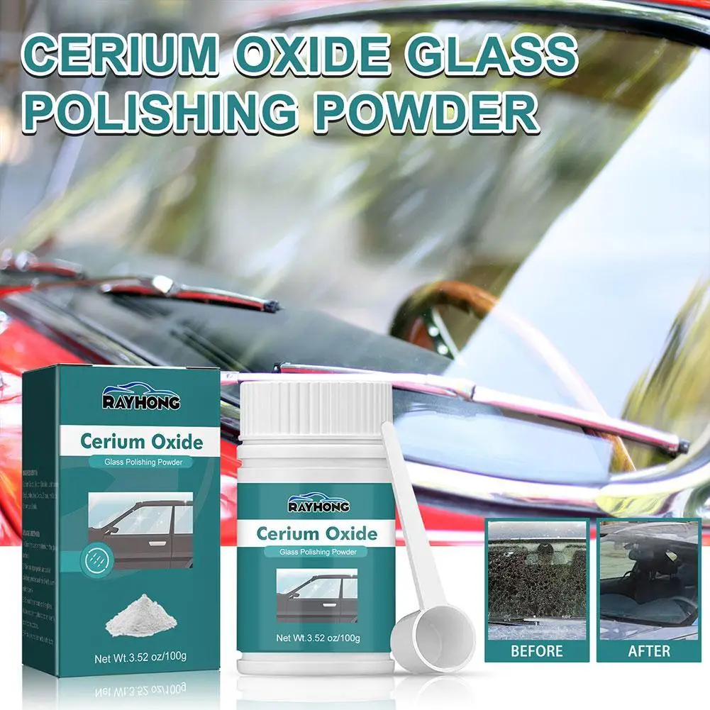 100g Cerium Oxide Powder Watch Glass Screen For Windshield Windows Polishing Cleaning Scratch Removal Polishing Powder J8H3