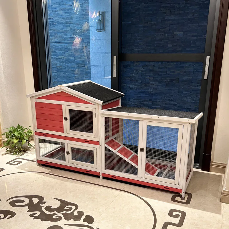 

Kindergarten pet cage rabbit large house chicken duck pigeon wooden house outdoor