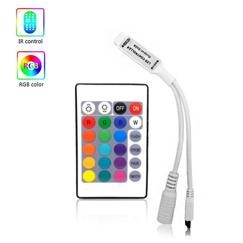 RGB 12 В 4-контактный Регулируемый Светодиодный Контроллер Пульт Дистанционного Управления Постоянным Током 12 В RGB Светодио...