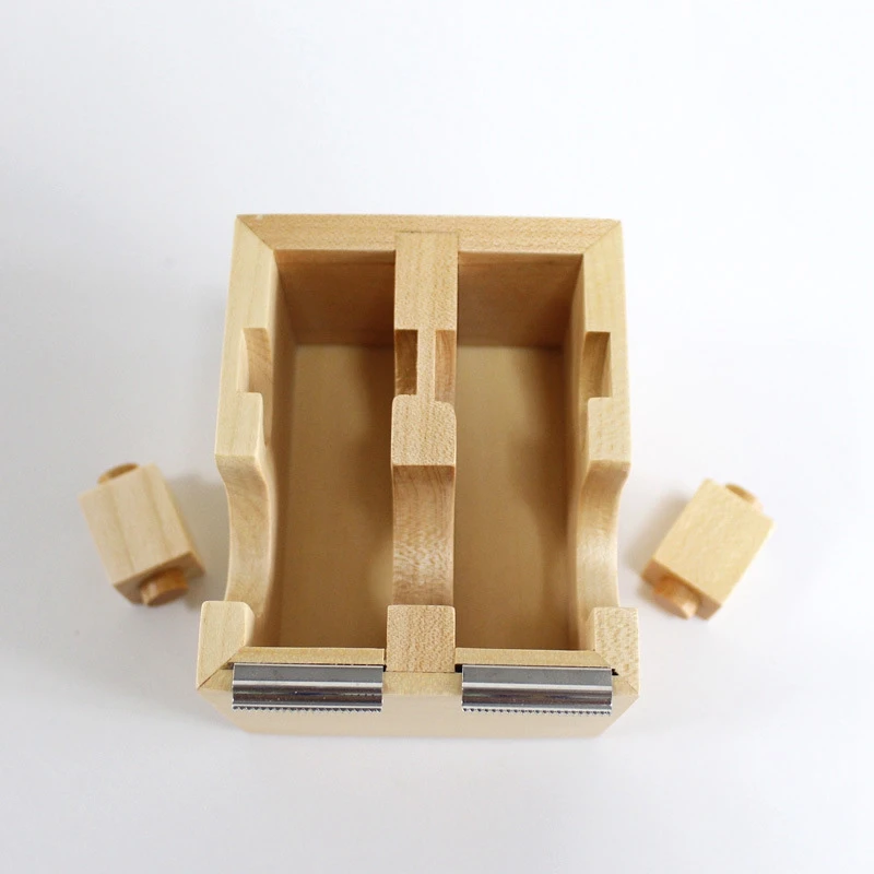 Creative Wooden Double Tape Dispenser Adhesive Masking Tape Organizer Cutter Stand Holder Desktop Office School Supplies