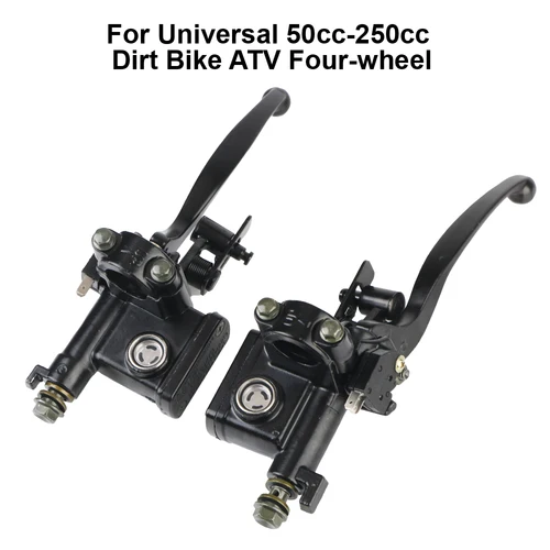 Imagen 2 del producto Con bomba de freno, palanca de embrague de motocicleta, cilindro, palanca de freno hidráulico para 50cc-250cc Dirt Bike ATV, Moto de cuatro ruedas izquierda/derecha