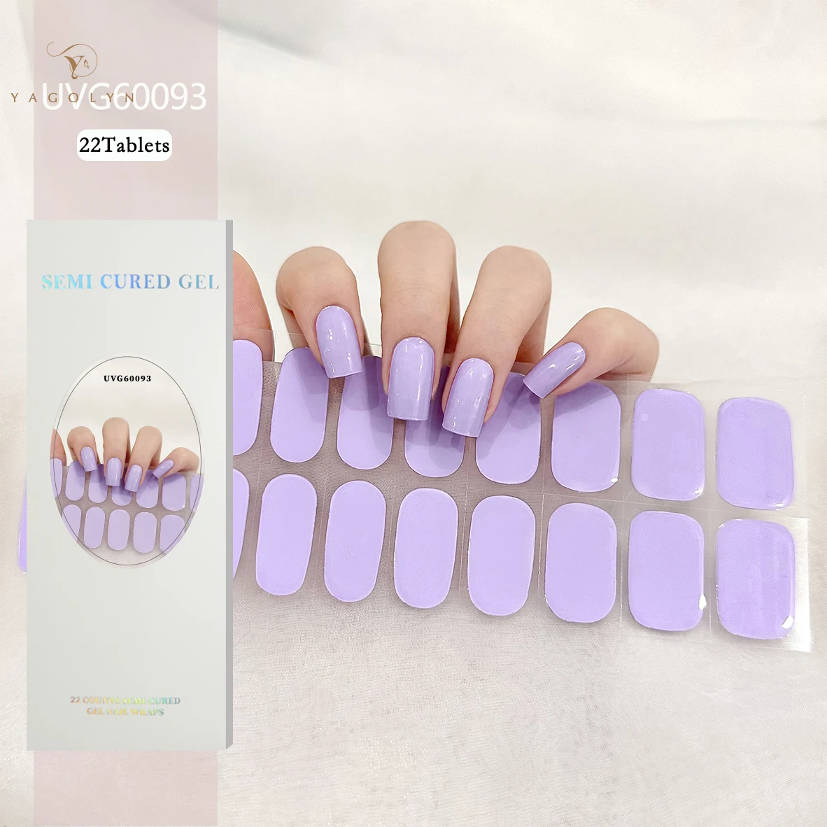 16/Tipps einfarbige Gel Nail Art Aufkleber durchscheinende UV-halb härtende halb geröstete Nagel produkte Nail Art Dekorationen