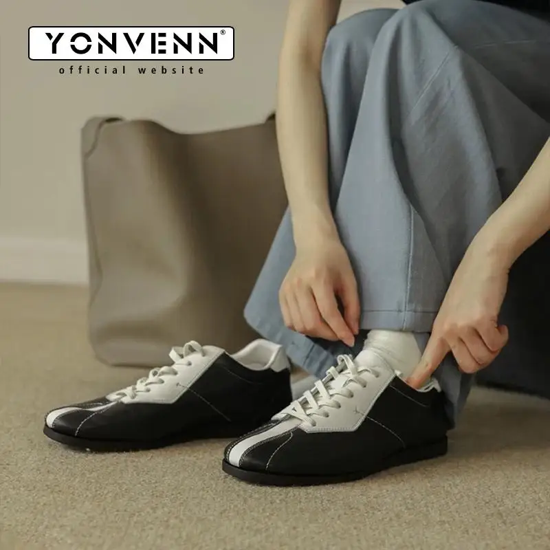 New top layer cowhide British style German training shoes for men height increasing thick soled casual sports board shoes