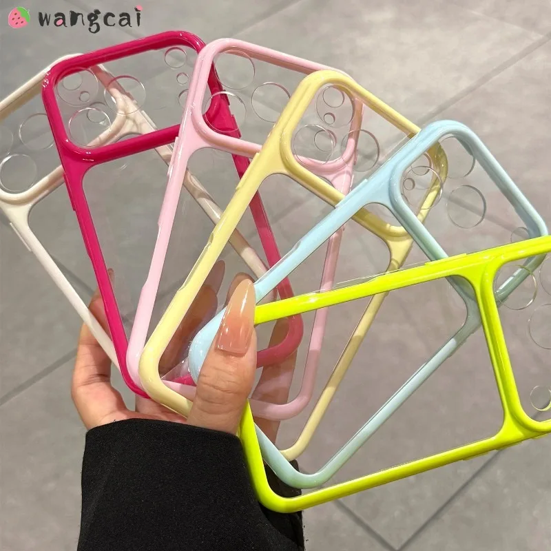 Colorful Border Phone Case For OnePlus Nord N300 N200 N30 SE N20 ACE 5 Pro 13R 5G 4G Simple Clear Cover Shockproof Soft Casing