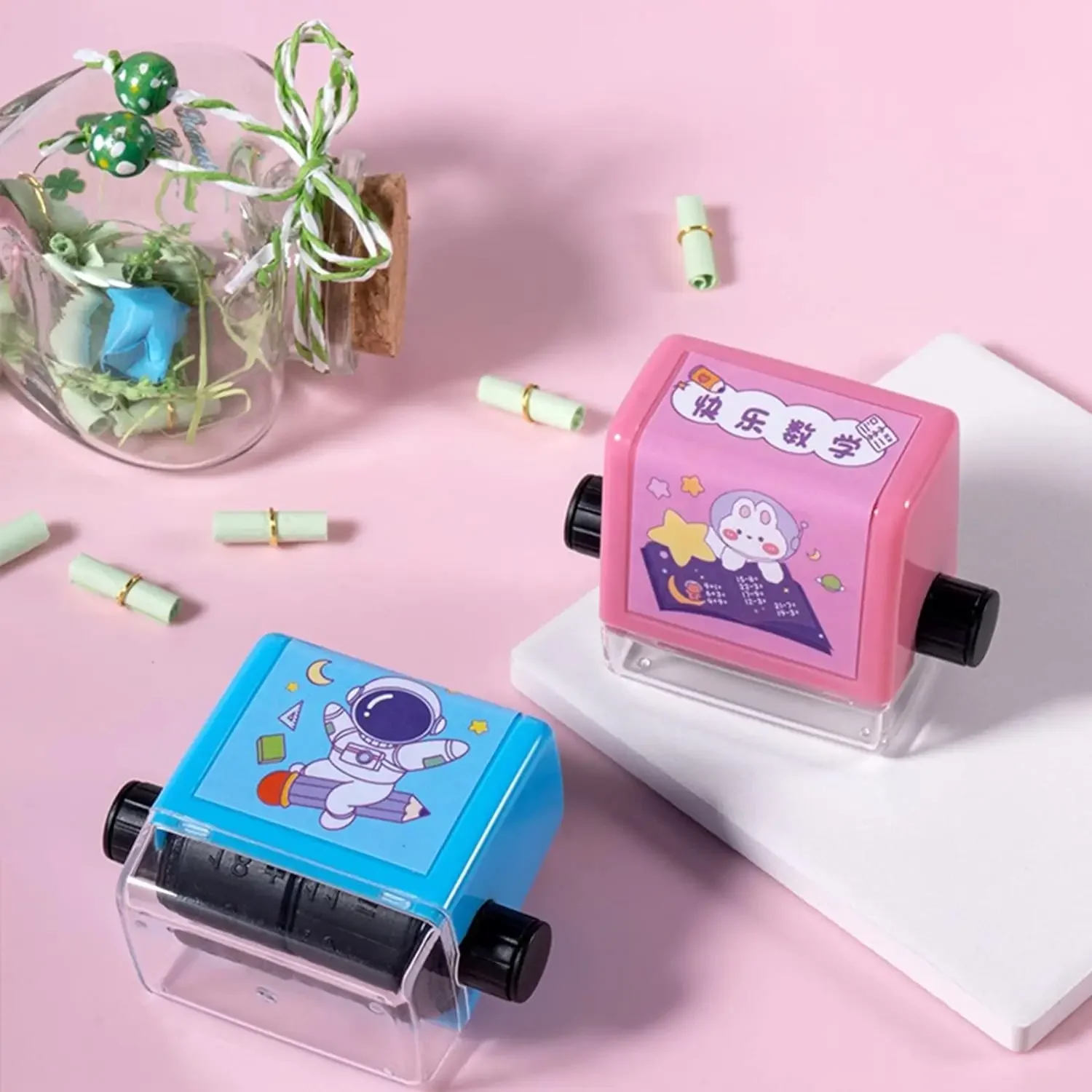 2 in 1 Math Roller Stamp Within 100 Multiplication and Division Dual Head Smart Math Practice Stamps Teaching Stamps for Kids