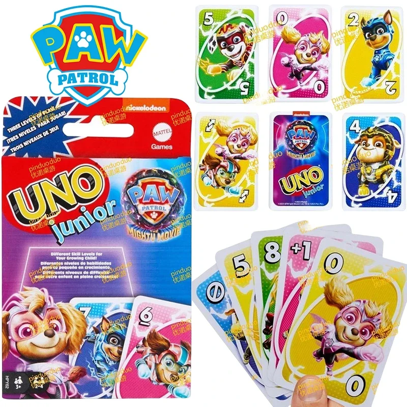 Paw Patrol UNO Matching Card Game Children Family Party Boardgame Funny Friends Entertainment Poker Card Multiplayer Poker Toys