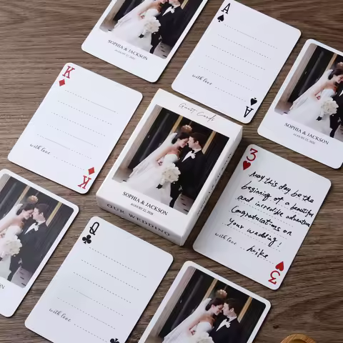 Personalized Playing Cards, Wedding Guest Book Alternative, Deck of Cards, Wedding Favor for Guests, Custom Gift Signing Book