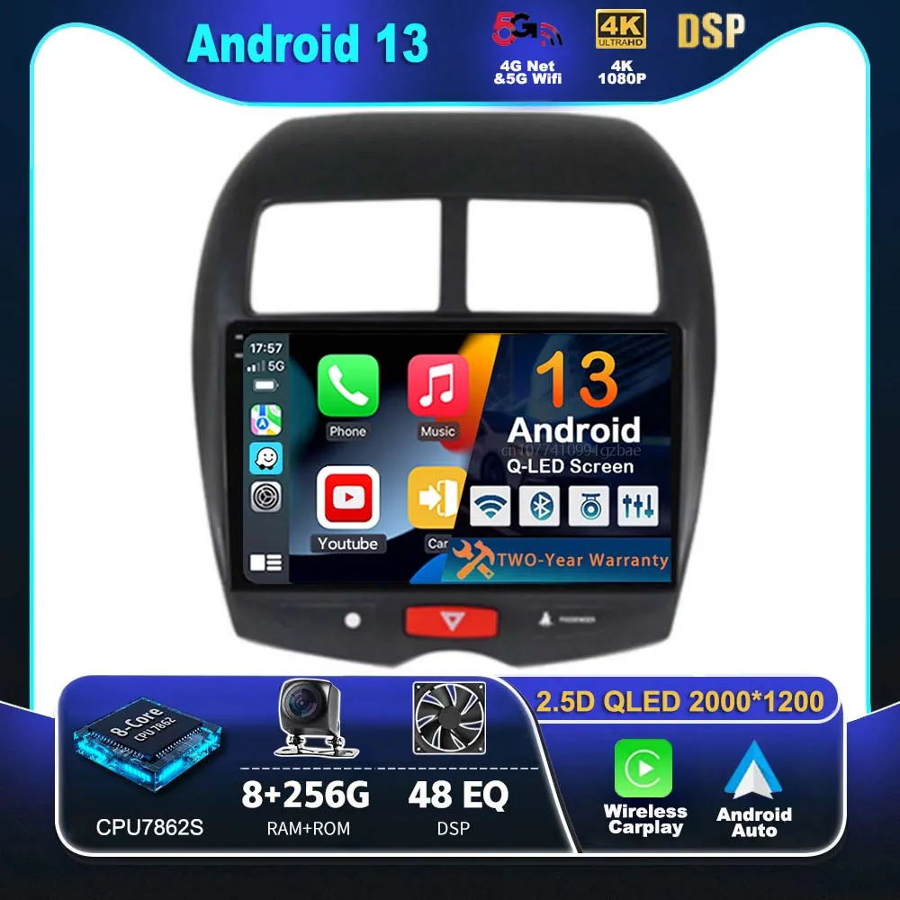 

Android 13 Carplay Car Radio For Mitsubishi ASX 1 2010 2011 - 2016 C4 Peugeot 4008 Multimedia Player Navigation GPS 2din Stereo