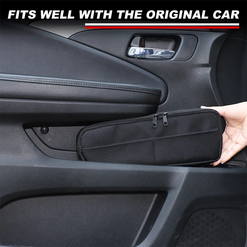 

For Honda Pilot 16-22 Black Car Door Storage Bag Tools Kit Pocket Organizer Multifunctional Storage Bag Car Interior Accessories