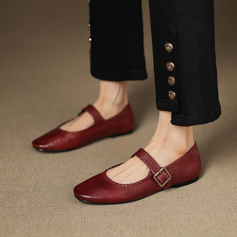 

Genuine Leather Pumps Women 2025 New Arrival Comfortable Female Spring Mary Jane Low Heel Casual Shoes Pumps Shoes for Women