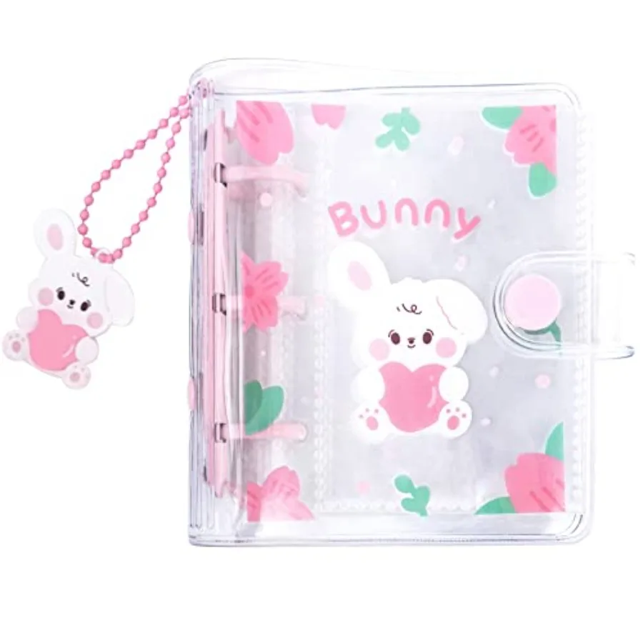 

20 Sheets 40 Pockets 3 Inch Mini Photo Album in Loose Leaf Refillable 3-Rings Transparent Photocard Binder Kpop Photocard Holde