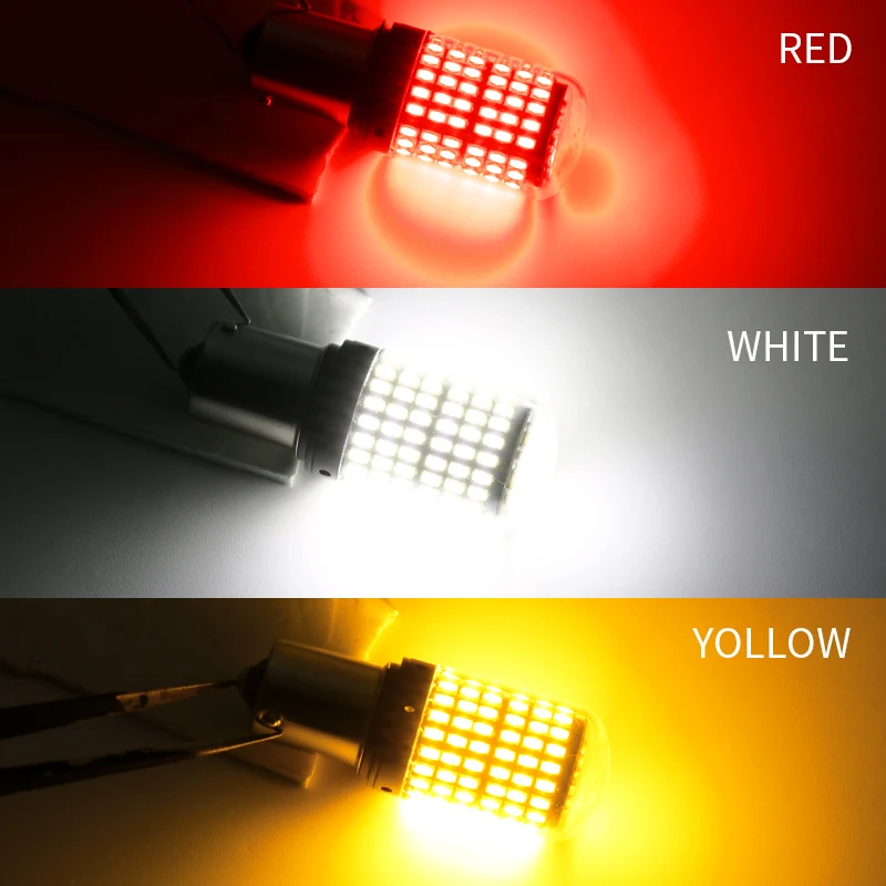 2PCS 3014 144SMD CANBUS 1156 P21W BA15S PY21W BAU15S LED Bulbs T20 7440 W21W W21/5W 7443 Turn Signal Lights Reserve Brake Lamp