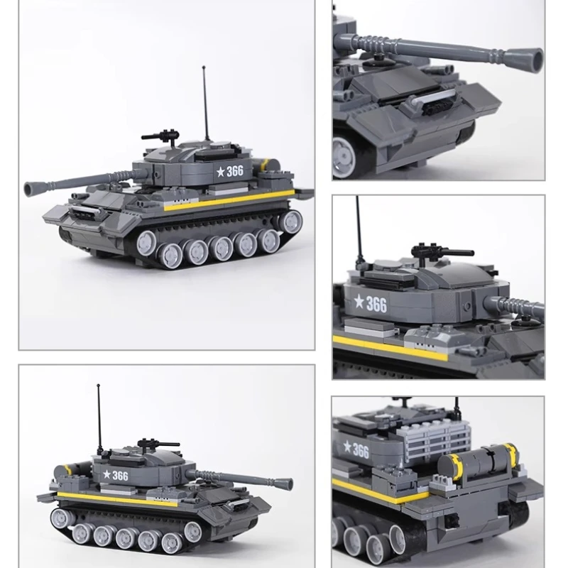 Klocki konstrukcyjne SEMBO - ciężki czołg, edukacyjny zestaw do składania dla dzieci, model samochodu z małych elementów, modne zabawki, ozdoby, prezenty urodzinowe
