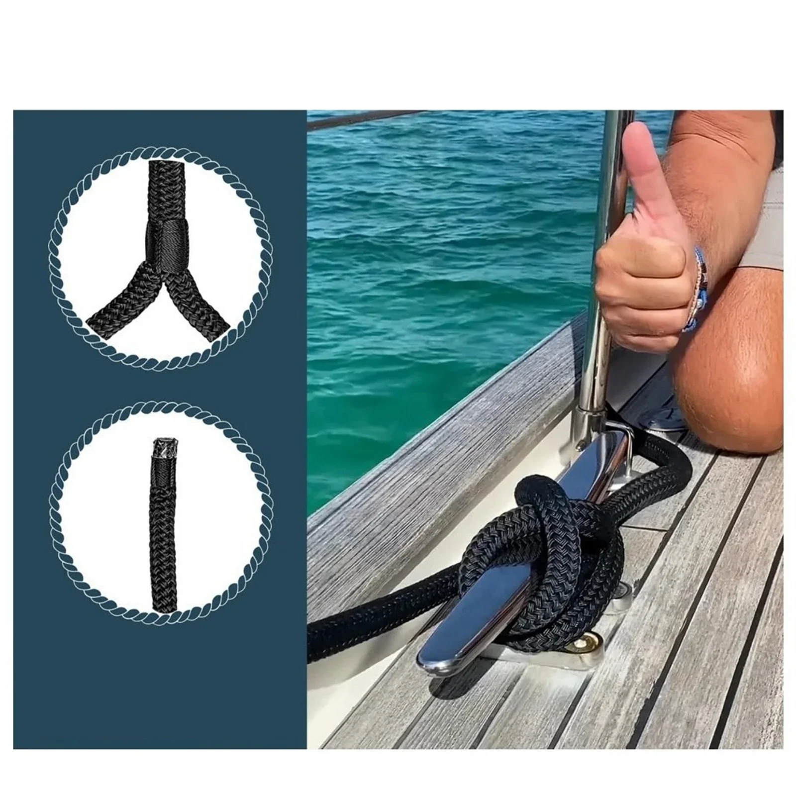 البحرية حوض حبل النايلون لرسو السفن خطوط رباط البحرية حبل قوي اكسسوارات للقوارب مرساة السفينة حبل المراكب الشراعية الجر #4