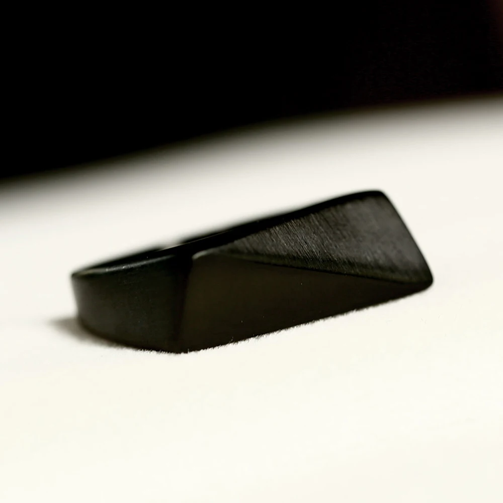 New Stainless Steel Black Rectangular Rings For Men Women Fashion Punk Glossy Geometric Ring Wedding Jewelry Gifts Dropshipping
