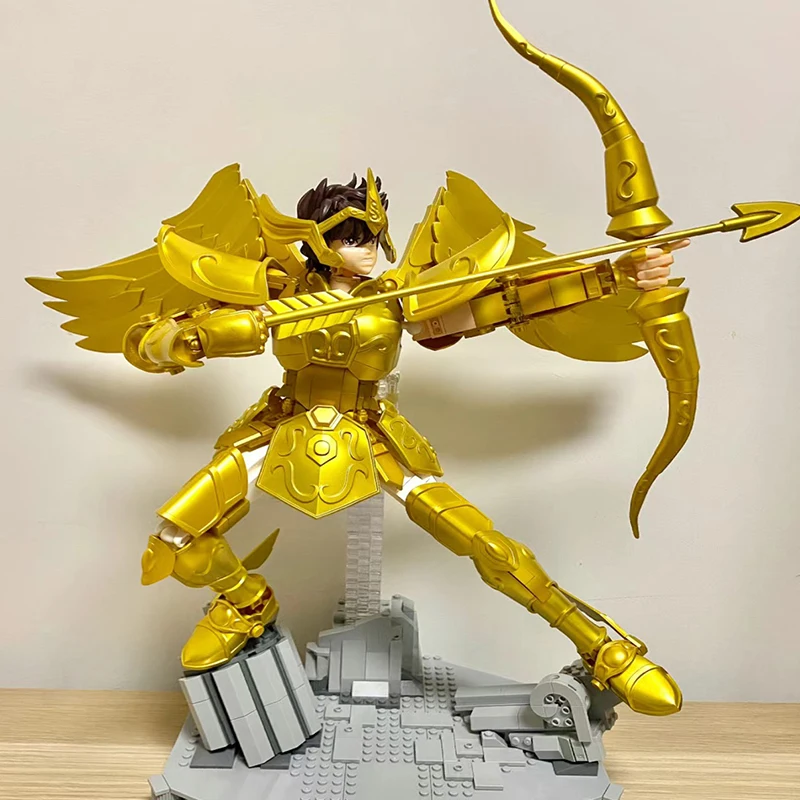 Classic Japan Anime Gold Saint Seiyas Building Brick Sagittarius Cloth Block Action Figures Assemble Model Toys Collection