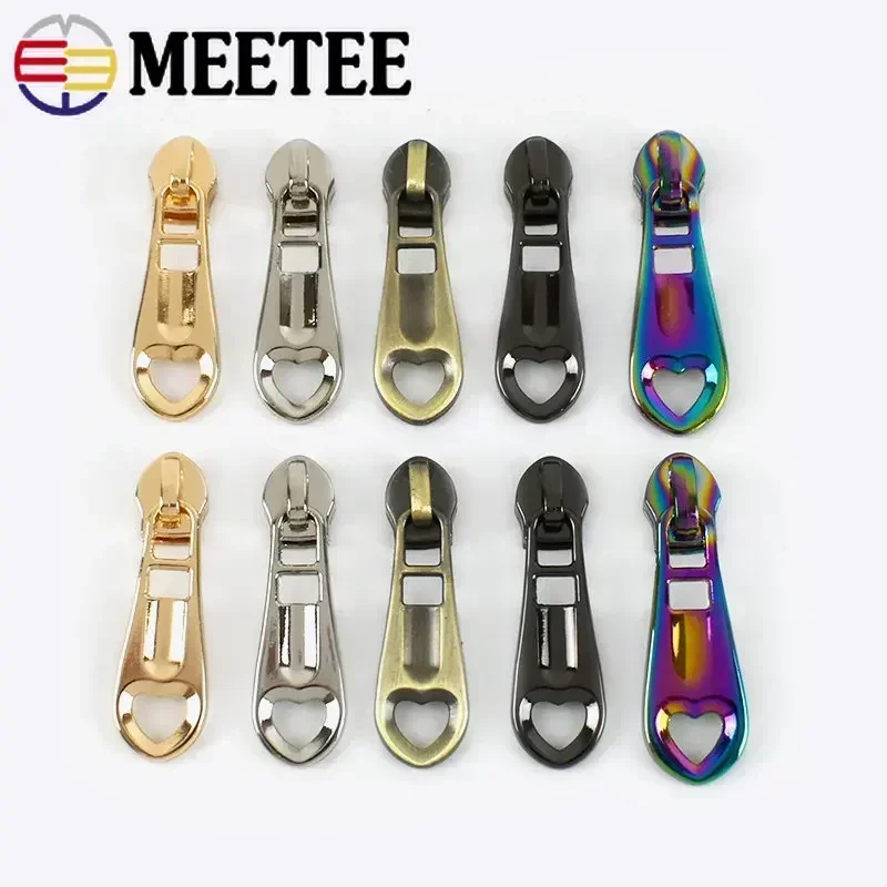 

20/30/50 шт. Meetee 3 #5 # слайдеры на молнии для нейлоновых застежек-молний в форме сердца, съемник молнии, комплекты для ремонта одежды, головной молнии, куртки, сумки, аксессуары