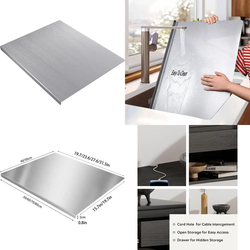 

Очень большие разделочные доски из нержавеющей стали для измельчения, выпечки и изготовления кондитерских изделий — 70x50 см