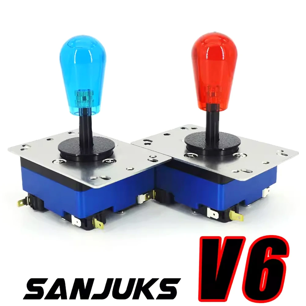 SANJUKS-V6-Aluminum Alloy Customized Arcade Joystick, 8PIN Socket, Competition Fighting, Original, Korean