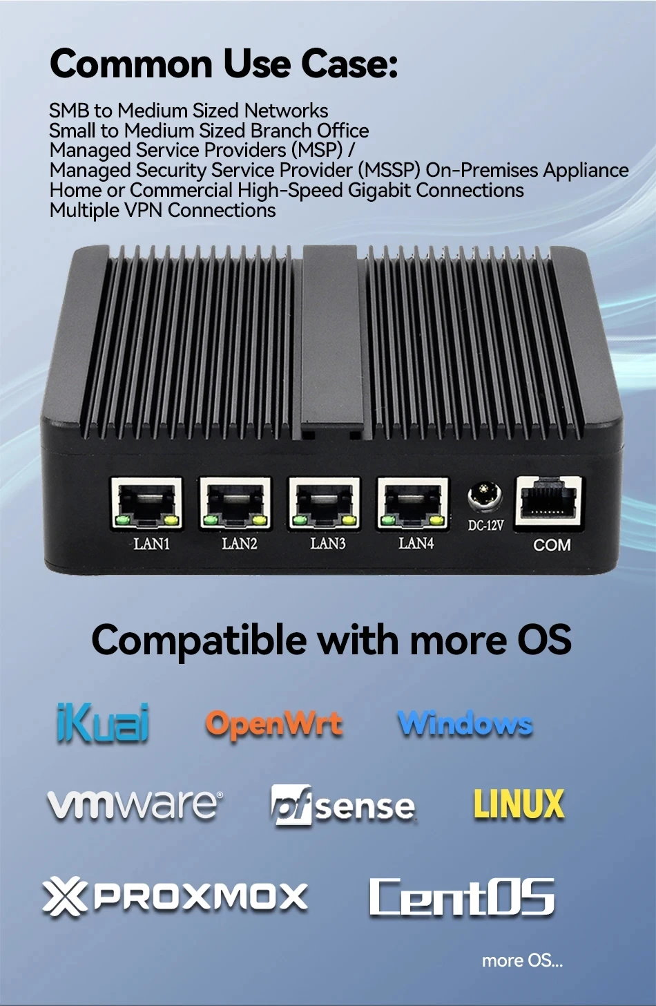 Imagem -06 - Xcy Mini pc Intel Celeron J4125 4x Lan 2.5g Intel I225v Nic Firewall Dispositivo Vpn Roteador Suporte Windows Linux Centos Pfsense