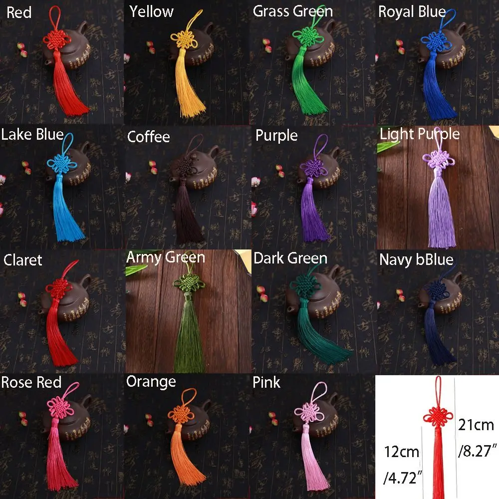 Small Size Chinese Knot Tassel Chinese Style Traditional Handmade Chinese Knot Pendant Polyester DIY Gift Box Pendant