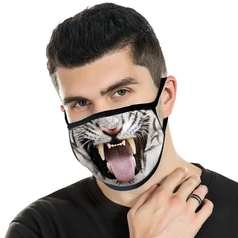 1pc Adult Men Women Fashionable Face Mask Pattern Cotton Mouth Masks Funny Outdoor Masque Halloween Cosplay