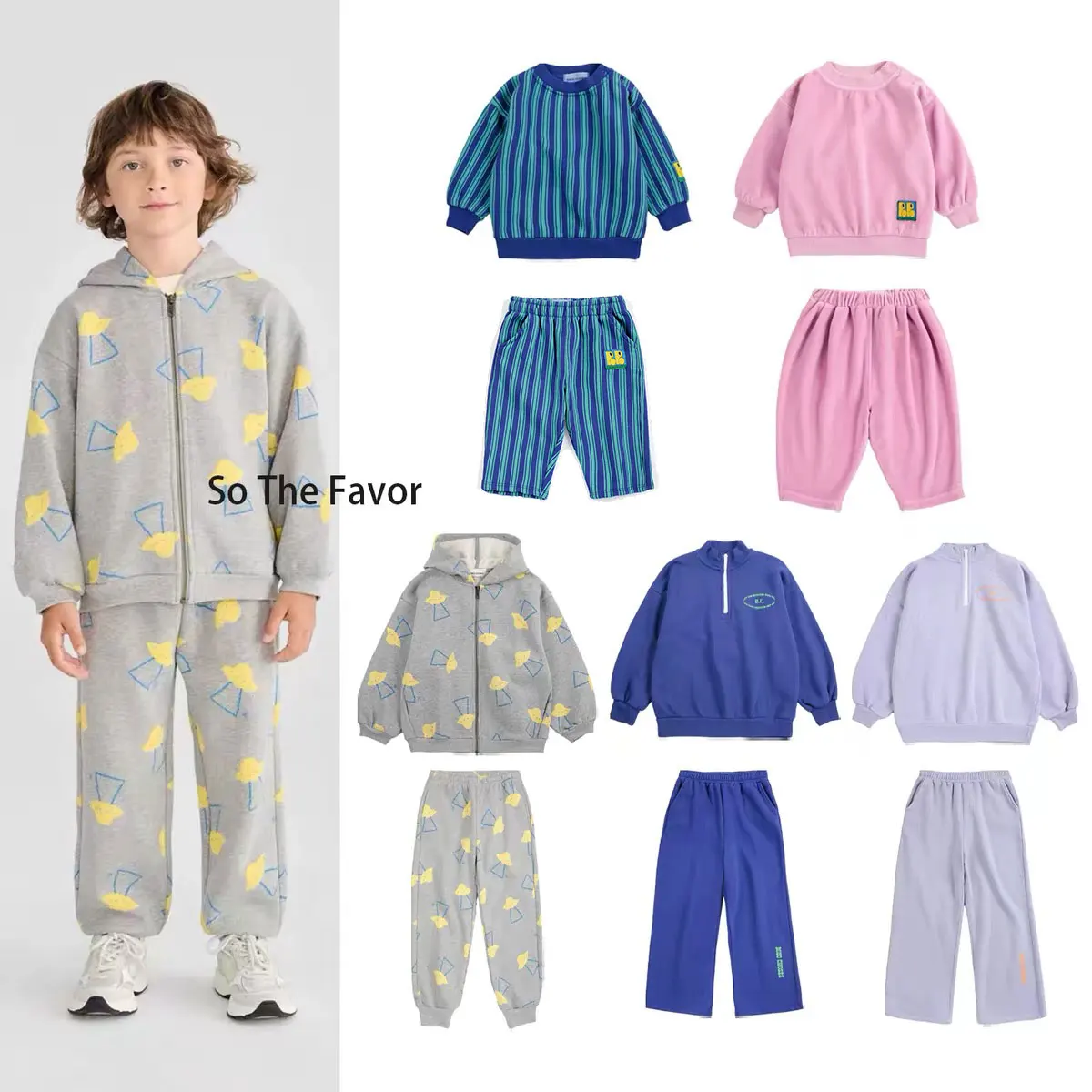 Kids Sweatshirt 2026BC Winter New Fashion Fleece Warm Boys Girls Velvet Hooded Sweatshirt Cotton Thickened Coat Pants