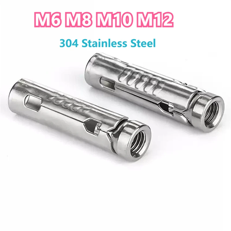 304 Stainless Steel M6 M8 M10 M12 Fish Scale Tube Three Piece Integrated Gecko Internal Expansion Bolt Concrete Anchor Screw