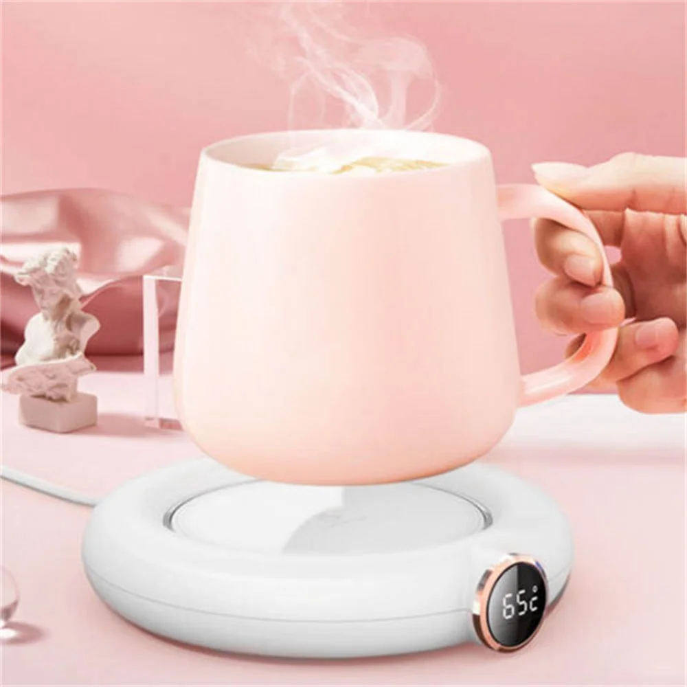 Portable USB Cup Warmer Coffee Mug Heating Coaster Smart Temperature Milk Tea Water Cup Heaters Heating Pad For Home Office Gift