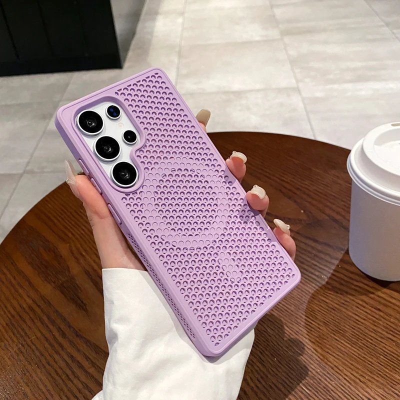 

Для Samsung Galaxy S25 S24 S23 Ultra Plus чехол ELVEV магнитный жесткий ПК с защитой от отпечатков пальцев и защитной крышкой от рассеивания тепла