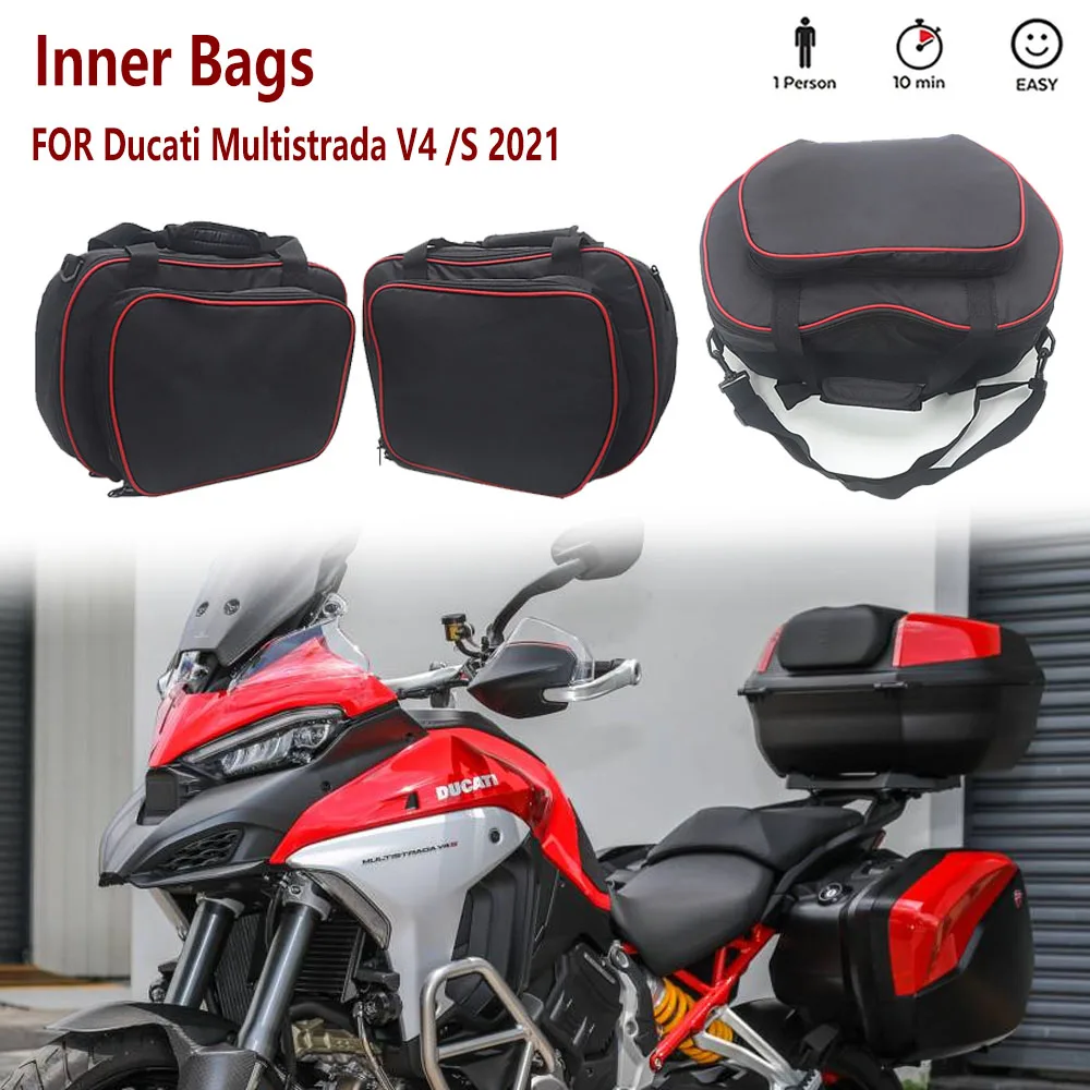 Dành Cho Xe Mô Tô Ducati Multistrada V4 S 2021 Bên Trong Túi Nhựa Side Panniers Trường Hợp Xe Máy Phụ Kiện MULTISTRADA V4