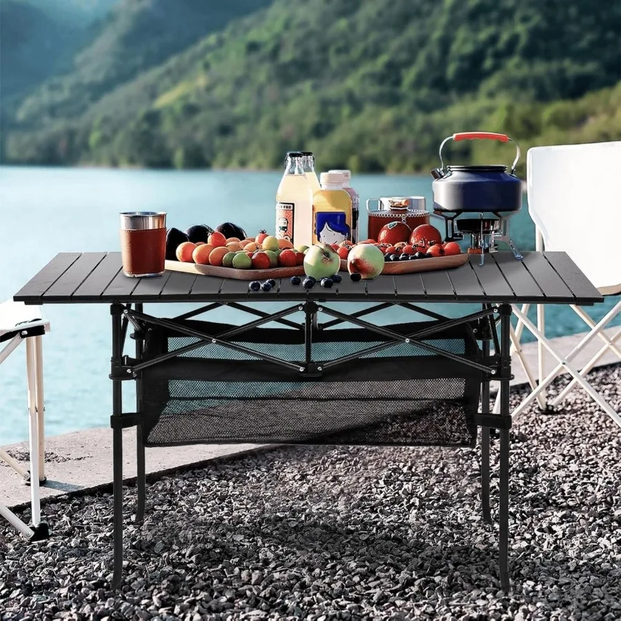 

Folding Camping Table Increase in height 24x16 inch Lightweight Fold Up Tables Aluminum Steel Outdoor Portable Side Desks with