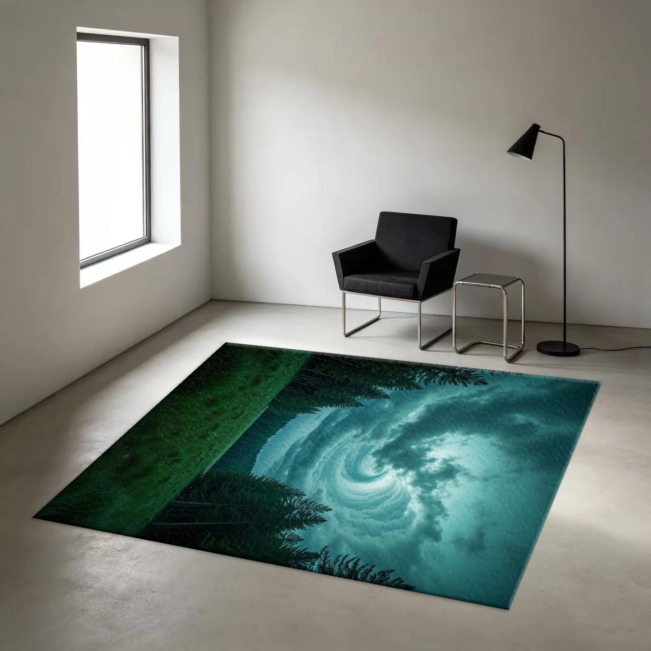 Mysterious Storm Cloud Vortex Forest Grassland Scenery Carpet Floor Non-Slip Mat
